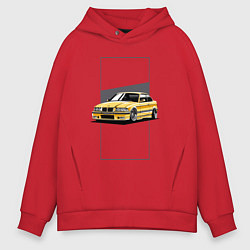 Толстовка оверсайз мужская BMW E36, цвет: красный