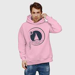 Толстовка оверсайз мужская Вокруг света под парусами, цвет: светло-розовый — фото 2