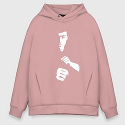 Толстовка оверсайз мужская Брюс Ли, цвет: пыльно-розовый