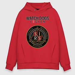 Толстовка оверсайз мужская S I R S Watch Dogs Legion, цвет: красный