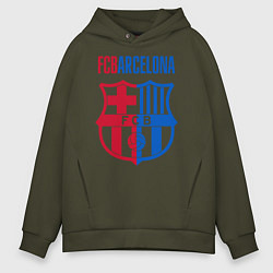Толстовка оверсайз мужская Barcelona FC, цвет: хаки