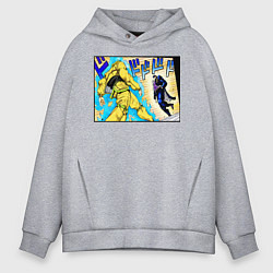 Толстовка оверсайз мужская Дио идет на забив, цвет: меланж