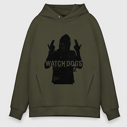 Толстовка оверсайз мужская Watch dogs 2 Z, цвет: хаки