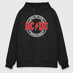 Толстовка оверсайз мужская ACDC, цвет: черный