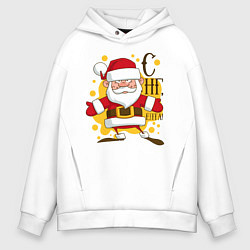 Толстовка оверсайз мужская С НГ, ёпта!, цвет: белый