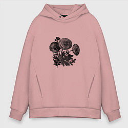 Толстовка оверсайз мужская Flower, цвет: пыльно-розовый