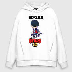 Толстовка оверсайз мужская BRAWL STARS EDGAR, цвет: белый