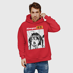 Толстовка оверсайз мужская Ahegao, цвет: красный — фото 2