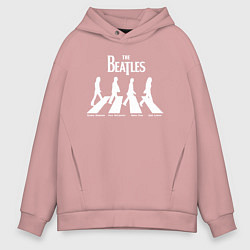 Толстовка оверсайз мужская The Beatles, цвет: пыльно-розовый