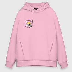 Толстовка оверсайз мужская One piece, цвет: светло-розовый