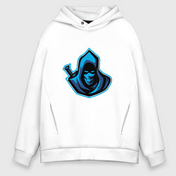 Толстовка оверсайз мужская Эмблема команды Самурай, цвет: белый