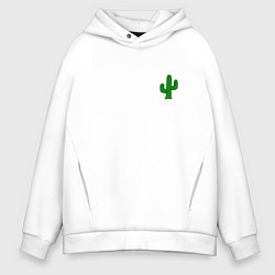 Толстовка оверсайз мужская Кактус, цвет: белый