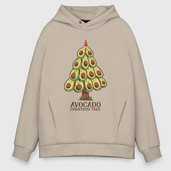 Толстовка оверсайз мужская Avocado Christmas Tree, цвет: миндальный