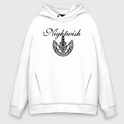 Толстовка оверсайз мужская Nightwish Logo Найтвиш Z, цвет: белый