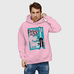 Толстовка оверсайз мужская Radiohead Art 02, цвет: светло-розовый — фото 2
