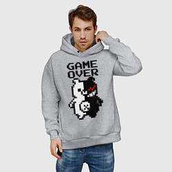 Толстовка оверсайз мужская MONOKUMA GAME OVER, цвет: меланж — фото 2