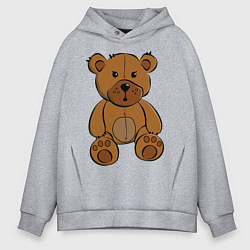 Толстовка оверсайз мужская Плюшевый медведь, цвет: меланж