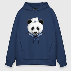 Толстовка оверсайз мужская Captain Panda, цвет: тёмно-синий