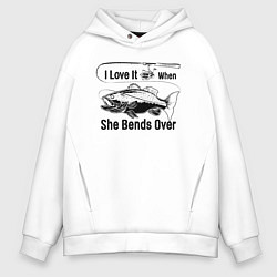Толстовка оверсайз мужская I love it, цвет: белый