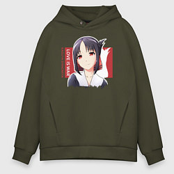 Толстовка оверсайз мужская Love is war Kaguya-sama, цвет: хаки