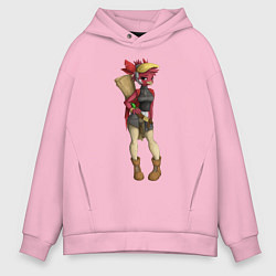 Толстовка оверсайз мужская Милая авиантк, цвет: светло-розовый