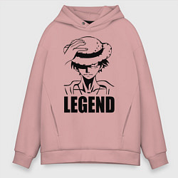 Толстовка оверсайз мужская Луффи Легенда One Piece, цвет: пыльно-розовый