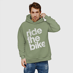Толстовка оверсайз мужская Ride the bike, цвет: авокадо — фото 2