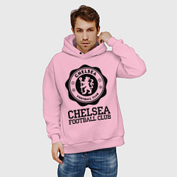 Толстовка оверсайз мужская Chelsea FC: Emblem, цвет: светло-розовый — фото 2