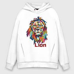 Толстовка оверсайз мужская Lion, цвет: белый