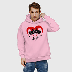 Толстовка оверсайз мужская Черная метка - Алиса, цвет: светло-розовый — фото 2