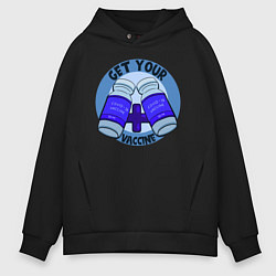 Толстовка оверсайз мужская Get Your Caccine, цвет: черный