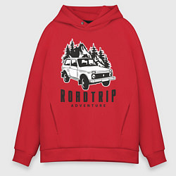 Толстовка оверсайз мужская Niva roadtrip, цвет: красный