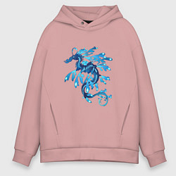 Толстовка оверсайз мужская Морской дракон, цвет: пыльно-розовый
