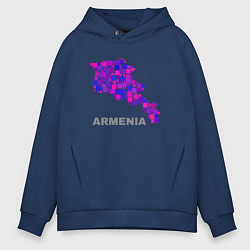 Толстовка оверсайз мужская Армения Armenia, цвет: тёмно-синий