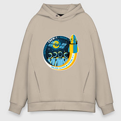Толстовка оверсайз мужская SPACE X CREW-1, цвет: миндальный