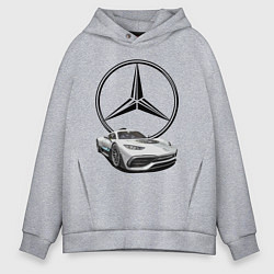 Толстовка оверсайз мужская Mercedes - команда победителей!, цвет: меланж
