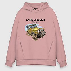 Толстовка оверсайз мужская Toyota Land Cruiser FJ 40 4X4, цвет: пыльно-розовый