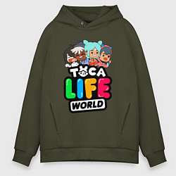 Толстовка оверсайз мужская TOCA LIFE WORLD ТОКА ЛАЙФ ВОРЛД ПЕРСОНАЖИ, цвет: хаки