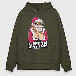 Толстовка оверсайз мужская Santa Gangster, цвет: хаки