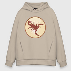Толстовка оверсайз мужская Скорпион бежевый, цвет: миндальный