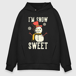 Толстовка оверсайз мужская Snowman, цвет: черный