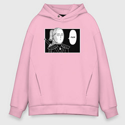 Толстовка оверсайз мужская Любимое слово Геральта FUCK, цвет: светло-розовый