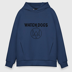 Толстовка оверсайз мужская Watch Dogs, цвет: тёмно-синий