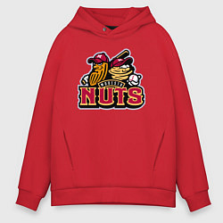 Толстовка оверсайз мужская Modesto Nuts -baseball team, цвет: красный