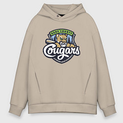 Толстовка оверсайз мужская Kane County Cougars - baseball team, цвет: миндальный