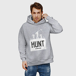 Толстовка оверсайз мужская Выходим на охоту, цвет: меланж — фото 2