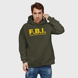 Толстовка оверсайз мужская FBI Женского тела инспектор, цвет: хаки — фото 2