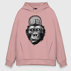 Толстовка оверсайз мужская Gorilla brains, цвет: пыльно-розовый