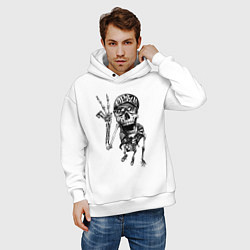 Толстовка оверсайз мужская Skeleton dude, цвет: белый — фото 2