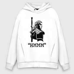 Толстовка оверсайз мужская The Witcher HMMM, цвет: белый